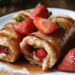 French toast, strawberry roll-ups, cinnamon, breakfast treat, stuffed French toast, easy brunch