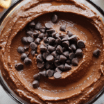 chocolate hummus, healthy dip, vegan dip, dessert dip, chocolate dessert, chickpea dip, protein dip