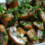 Mushroom salad, fresh parsley, healthy salad, quick salad, no-cook salad, light salad, Mediterranean