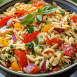 orzo salad, Mediterranean salad, pasta salad, fresh salad, orzo, feta salad, healthy salad