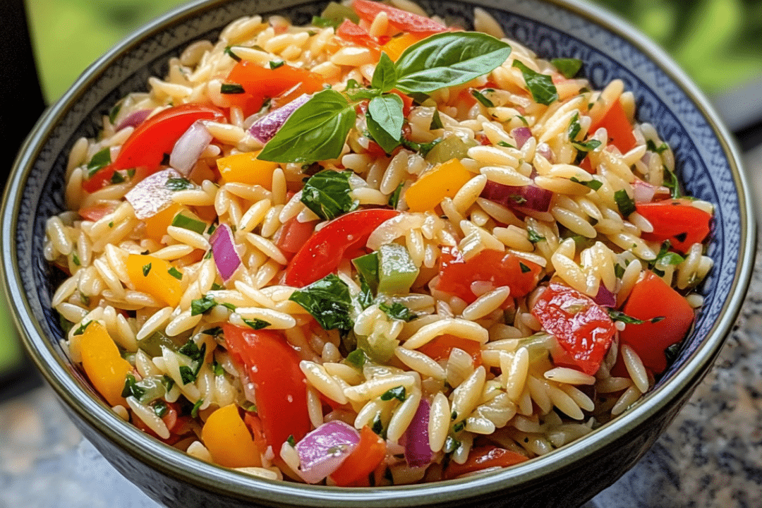 orzo salad, Mediterranean salad, pasta salad, fresh salad, orzo, feta salad, healthy salad