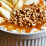 caramel apple dip, cream cheese dip, easy dip, caramel dessert, apple dip, pecan dip