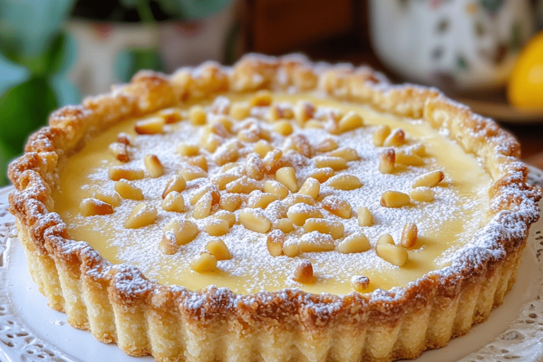 Italian Tart, Custard Tart, Lemon Custard, Pine Nut Tart, Pastry Dessert, Italian Pastry, Classic Italian Dessert, Custard Pie