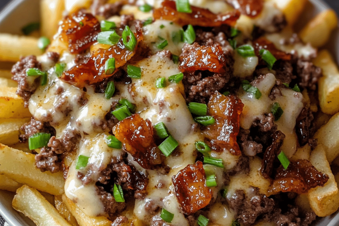 poutine, maple glazed bacon, cheeseburger, comfort food, fries, cheese sauce, bacon poutine