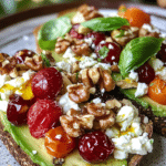 Avocado Toast, Feta, Healthy Snack, Gourmet Toast, Avocado Recipes, Breakfast Toast, Cranberries, Walnuts, Toasted Bread, Quick Breakfast