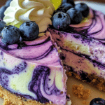 Blueberry Lime Cheesecake, Lime Cheesecake, Blueberry Dessert, Cheesecake with Fruit, Swirled Cheesecake, Lime Zest Cheesecake