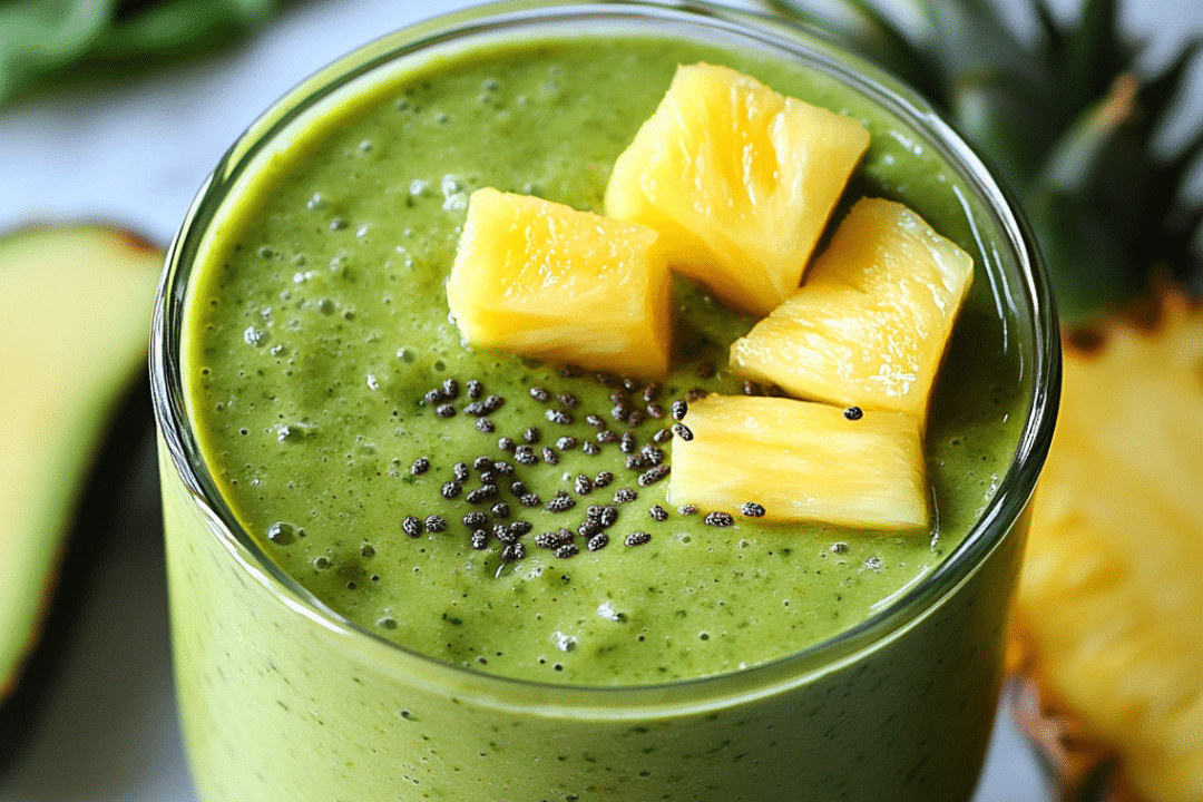 avocado smoothie, pineapple smoothie, detox smoothie, healthy smoothie, green smoothie, coconut water smoothie, tropical smoothie