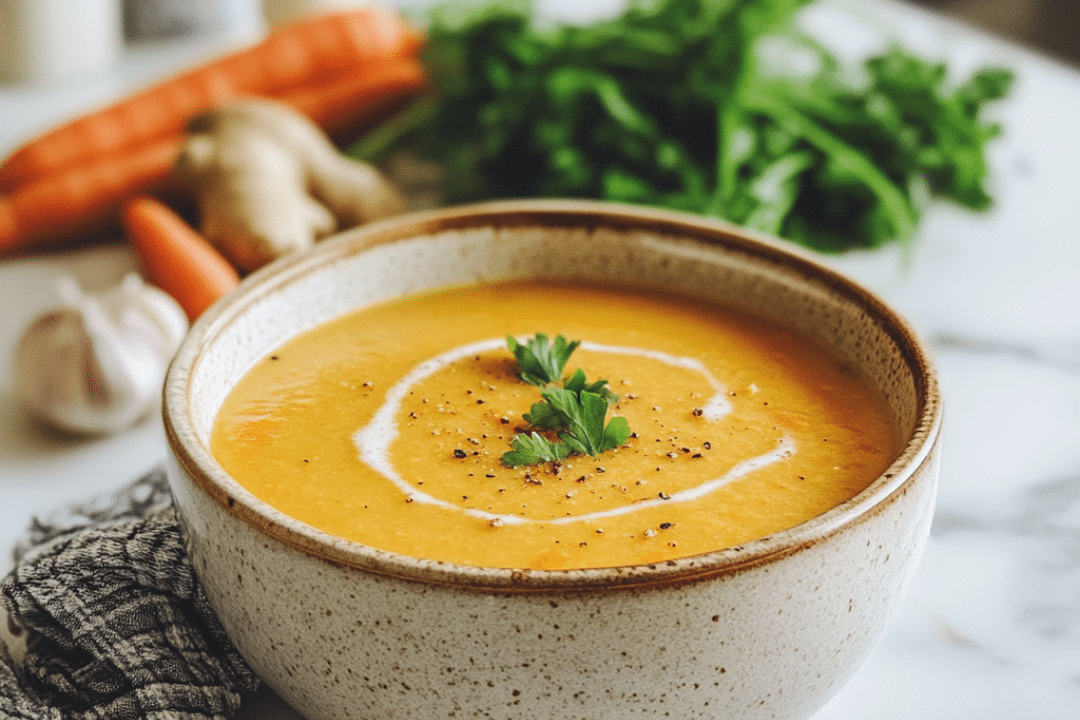 carrot soup, ginger soup, healthy soup, vegetable soup, vegan soup, comfort food, creamy soup