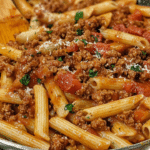 beef pasta, ground beef pasta, tomato pasta, easy pasta dinner, homemade pasta sauce, Italian pasta, pasta with beef, quick dinner recipe