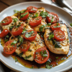 Chicken caprese, chicken with mozzarella, Caprese, balsamic chicken, healthy chicken recipe