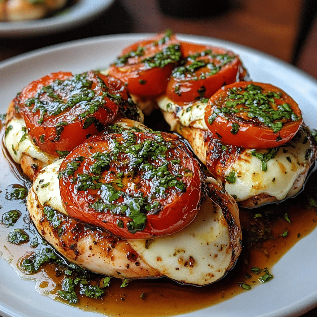 Chicken caprese, chicken with mozzarella, Caprese, balsamic chicken, healthy chicken recipe