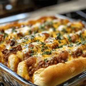 Chili Cheese Dog Casserole, Chili Cheese Dog Bake, Hot Dog Casserole, Easy Chili Recipe, Comfort Food