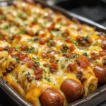 Chili Cheese Dog Casserole, Chili Cheese Dog Bake, Hot Dog Casserole, Easy Chili Recipe, Comfort Food