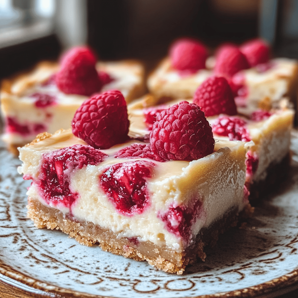 Raspberry Cheesecake Bars, white chocolate cheesecake bars, raspberry cheesecake, Oreo crust cheesecake, dessert bars, raspberry dessert, cheesecake with fruit