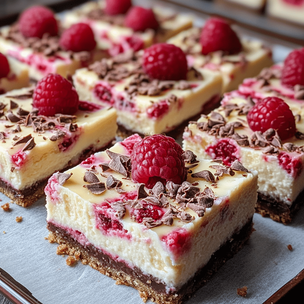 Raspberry Cheesecake Bars, white chocolate cheesecake bars, raspberry cheesecake, Oreo crust cheesecake, dessert bars, raspberry dessert, cheesecake with fruit