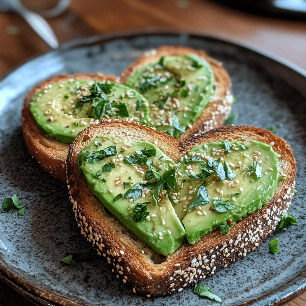 Amorous Avocado Toast Hearts, avocado toast, heart-shaped toast, healthy breakfast, romantic breakfast, feta avocado toast, fresh basil toast