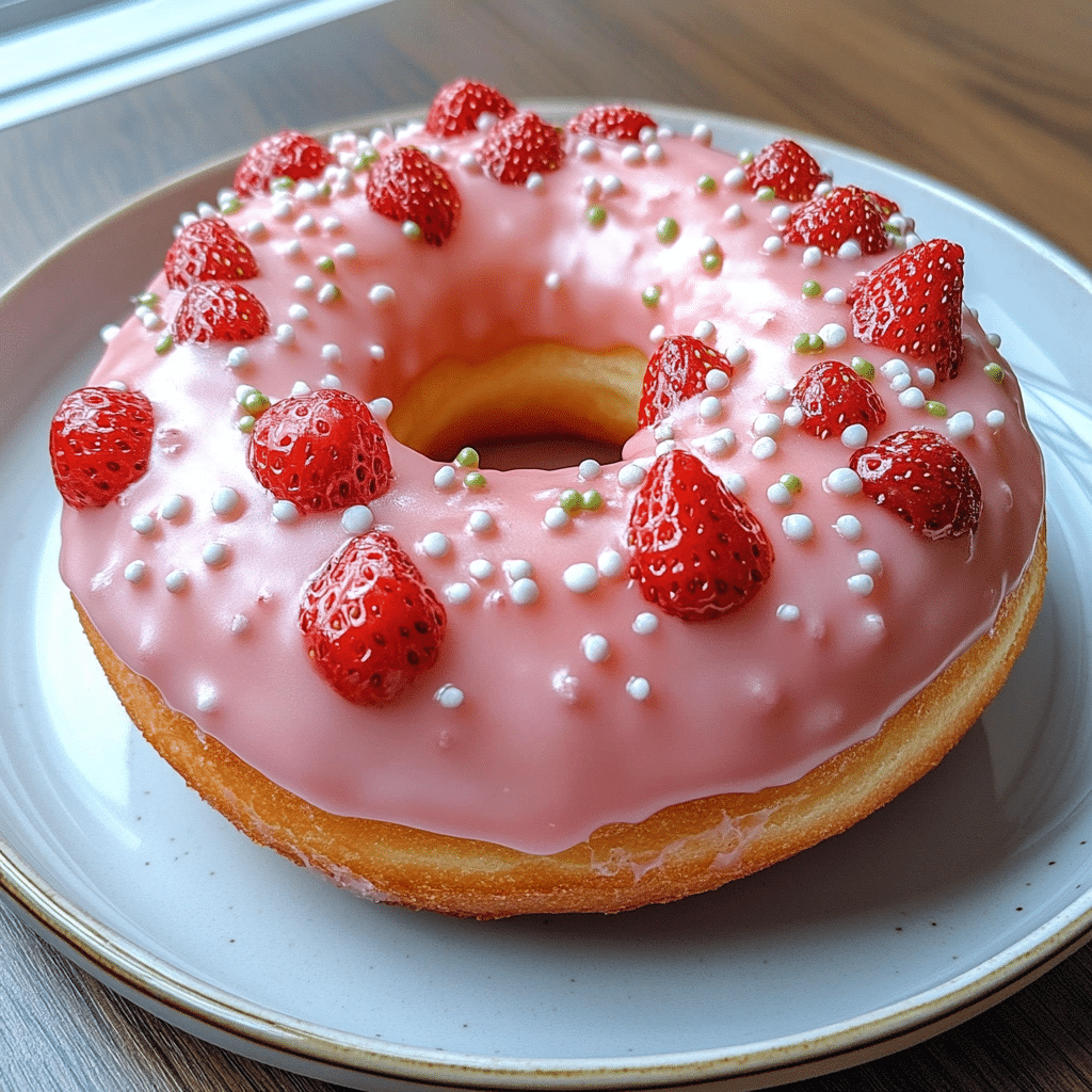 Strawberry Baked Doughnuts,Baked Doughnuts, Strawberry Doughnuts, White Chocolate, Strawberry Jam, Dessert