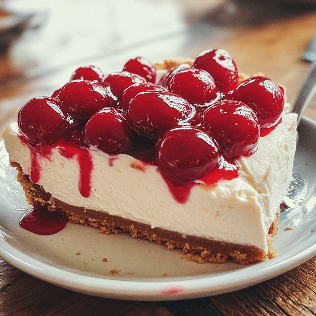 Cherry Cheesecake, cheesecake lush, cherry dessert, no-bake dessert, easy cheesecake, Oreo crust, cherry pie filling