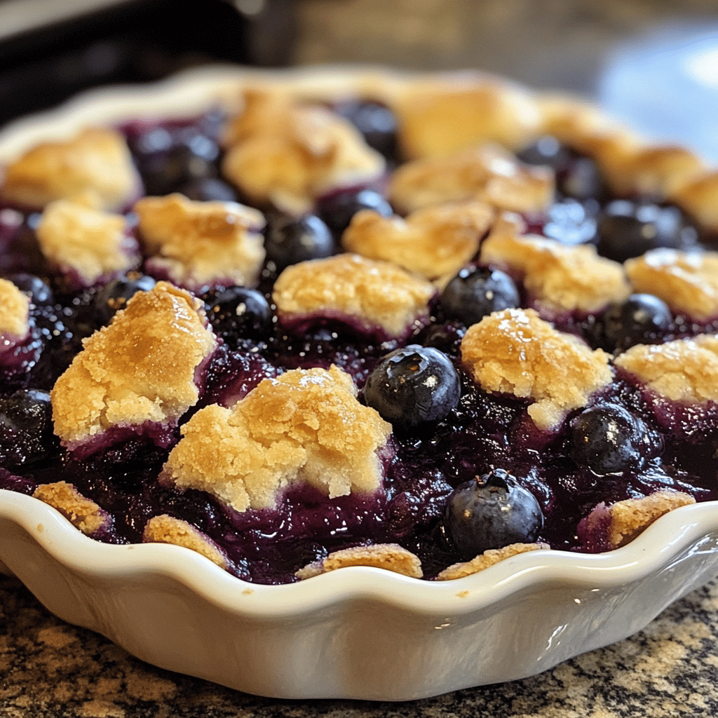 blueberry cobbler, fruit dessert, easy cobbler, summer dessert, baked blueberry dessert