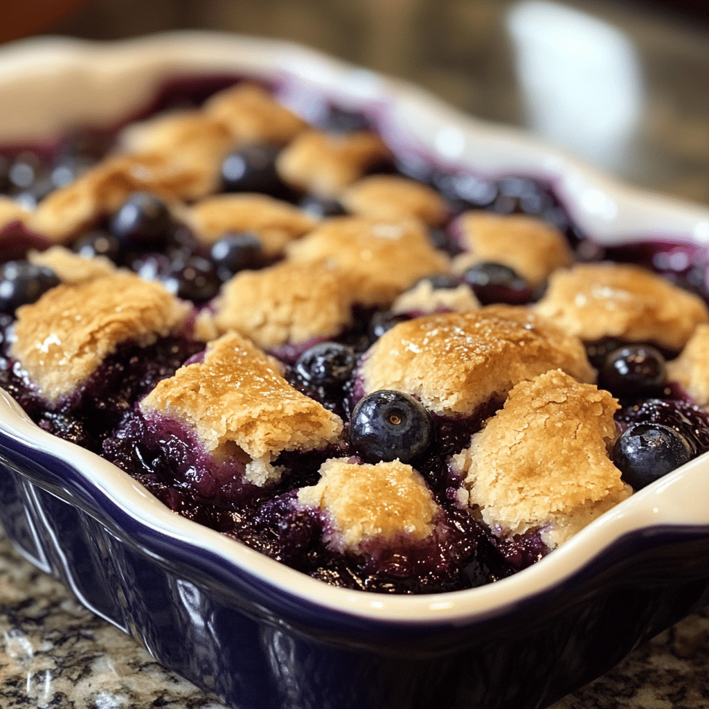 blueberry cobbler, fruit dessert, easy cobbler, summer dessert, baked blueberry dessert