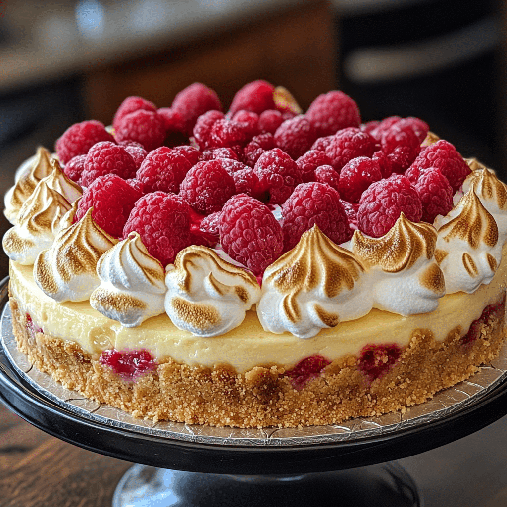 Meringue Cheesecake, lemon, raspberry, cheesecake, meringue, dessert