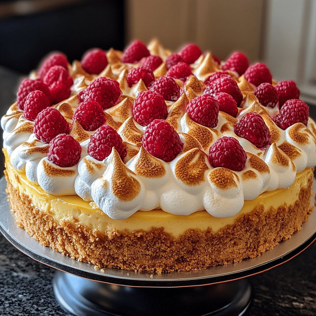 Meringue Cheesecake, lemon, raspberry, cheesecake, meringue, dessert