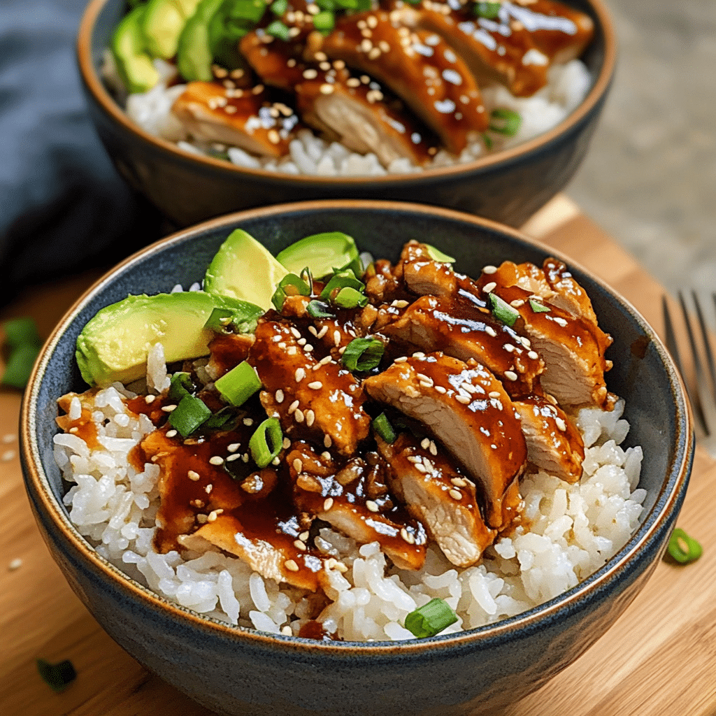 Sticky Chicken Rice Bowls